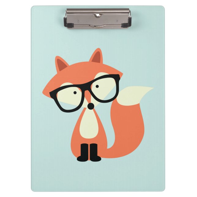 Niedlicher Hipsterroter Fox Klemmbrett (Vorderseite)