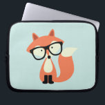 Niedlicher Hipsterroter Fox Laptopschutzhülle<br><div class="desc">Entzückende Illustration eines niedlichen roten Fuchses,  der ein Paar sortierte Übergläser trägt.</div>