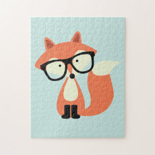Niedlicher Hipsterroter Fox Puzzle