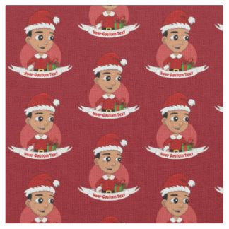 Niedlicher hispanischer Weihnachtsjunge Cartoon Stoff
