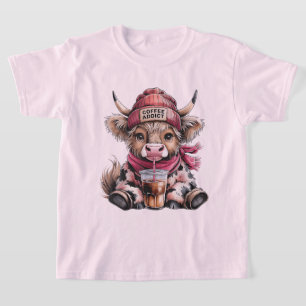 Niedlicher Hochlandkuhkaffee Addict Funny Drink Ka T-Shirt