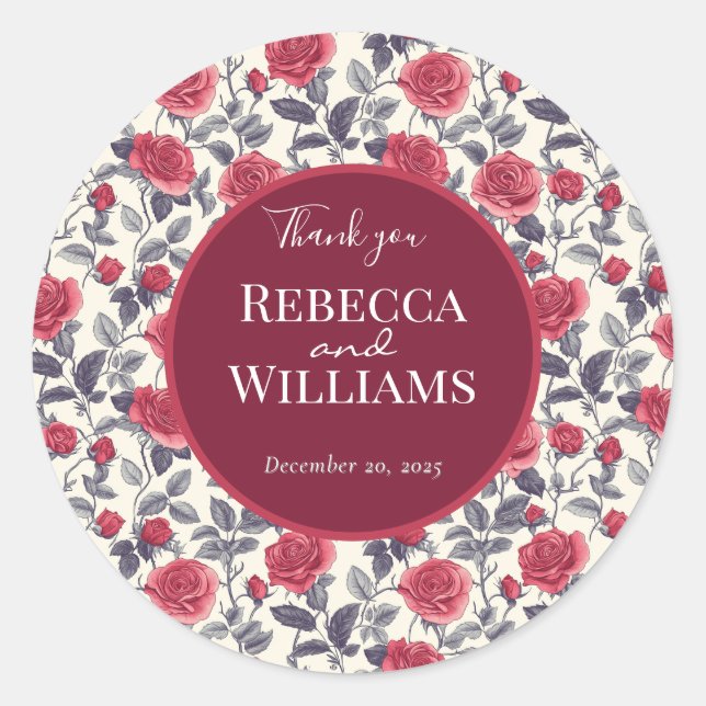 Niedlicher Hochzeitsticker Runder Aufkleber (Vorderseite)