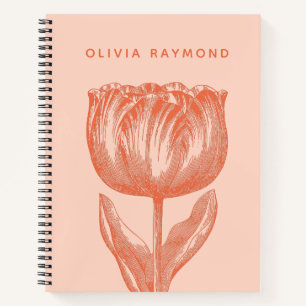 Niedlicher holländischer Tulip Floral Zeichnend N Notizbuch