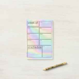 Niedlicher holografischer Wochenplaner Post-it®-Hi Post-it Klebezettel