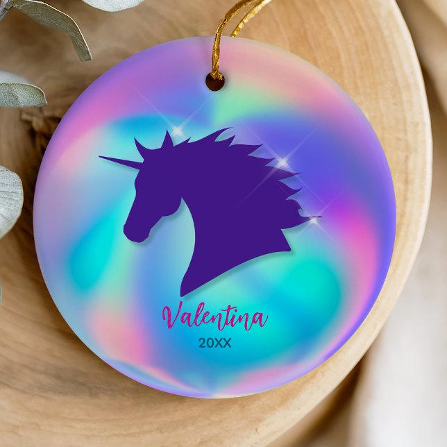 Niedlicher Hologramm-Einhorn, mädchenhaft Keramik Ornament (Von Creator hochgeladen)