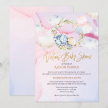 Niedlicher Holzbär Blütenpink Sky Virtual Dusche