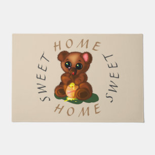 Niedlicher Honigbär Doormat mit Text Fußmatte