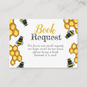Niedlicher Honigbienen-Babyduschen-Buchantrag Begleitkarte
