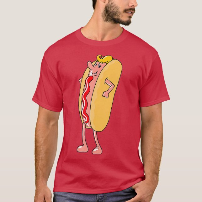 Niedlicher Hot Dog in Bun Funny Jokes Sarcastic Fa T-Shirt (Vorderseite)