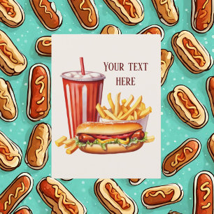 Niedlicher Hot Dog-Text Postkarte