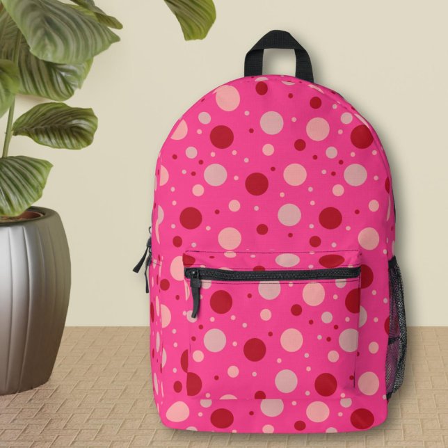 Niedlicher Hot Pink Girly Dot Bedruckter Rucksack (Von Creator hochgeladen)