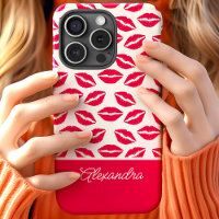 Niedlicher Hot Pink Lipstick Küsst Skriptname