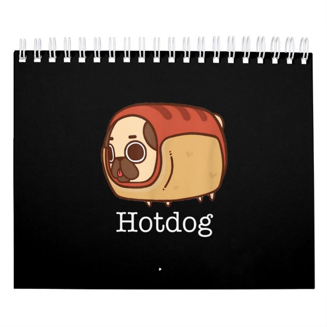 Niedlicher Hotdog| Lieblicher Mops Hund Lover Kalender (Titelbild)