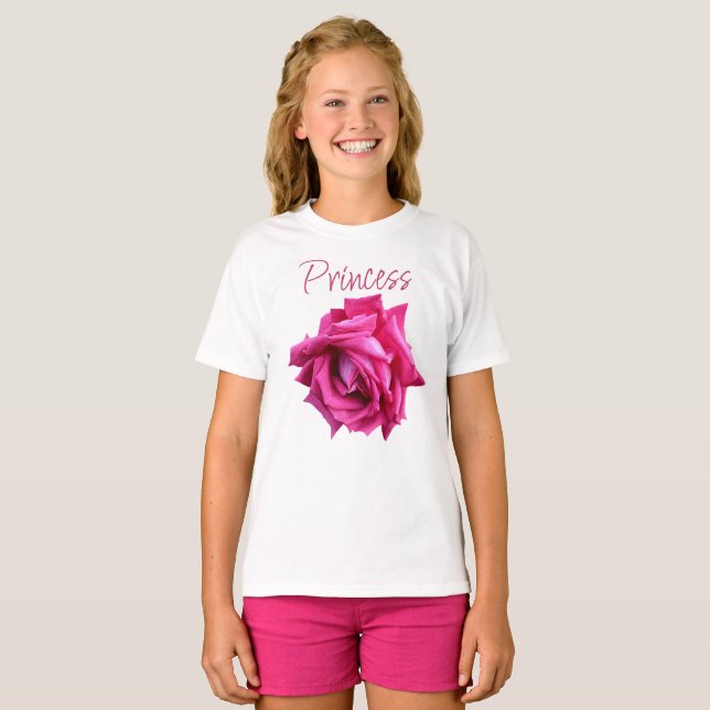 Niedlicher hübsch rosa Rosa-Rose Girl Princess-Spa T-Shirt (Vorne ganz)