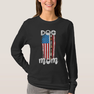Niedlicher Hübscher Spaß Amerikanische Flagge Hund T-Shirt