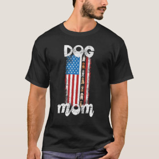 Niedlicher Hübscher Spaß Amerikanische Flagge Hund T-Shirt