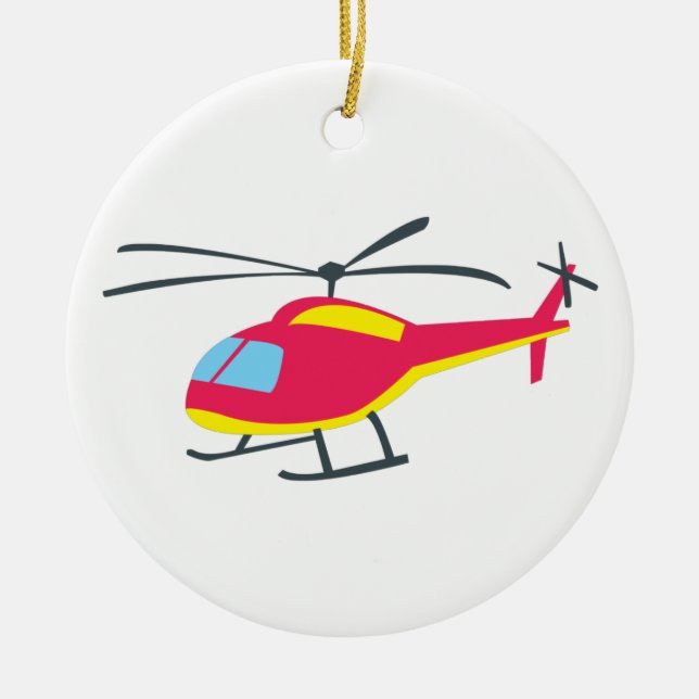 Niedlicher Hubschrauber Keramik Ornament (Vorne)