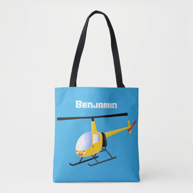 Niedlicher Hubschrauber mit gelbem Cartoon (Vorderseite)