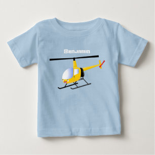 Niedlicher Hubschrauber mit gelbem Cartoon Baby T-shirt
