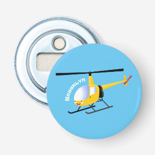 Niedlicher Hubschrauber mit gelbem Cartoon Flaschenöffner