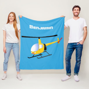 Niedlicher Hubschrauber mit gelbem Cartoon Fleecedecke