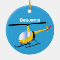 Niedlicher Hubschrauber mit gelbem Cartoon