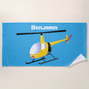 Niedlicher Hubschrauber mit gelbem Cartoon Strandtuch