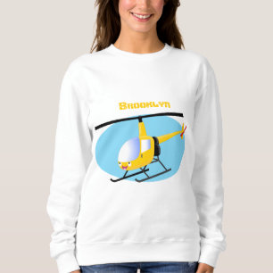Niedlicher Hubschrauber mit gelbem Cartoon Sweatshirt