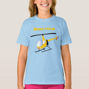 Niedlicher Hubschrauber mit gelbem Cartoon T-Shirt