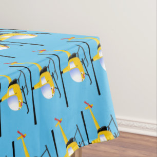 Niedlicher Hubschrauber mit gelbem Cartoon Tischdecke
