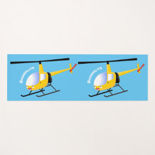 Niedlicher Hubschrauber mit gelbem Cartoon Yogamatte
