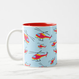 Niedlicher Hubschrauber Zweifarbige Tasse