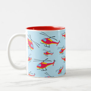 Niedlicher Hubschrauber Zweifarbige Tasse