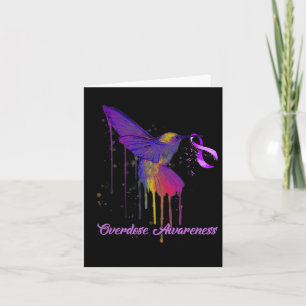 Niedlicher Hummingbird mit Lila Ribbon-Überdosieru Karte