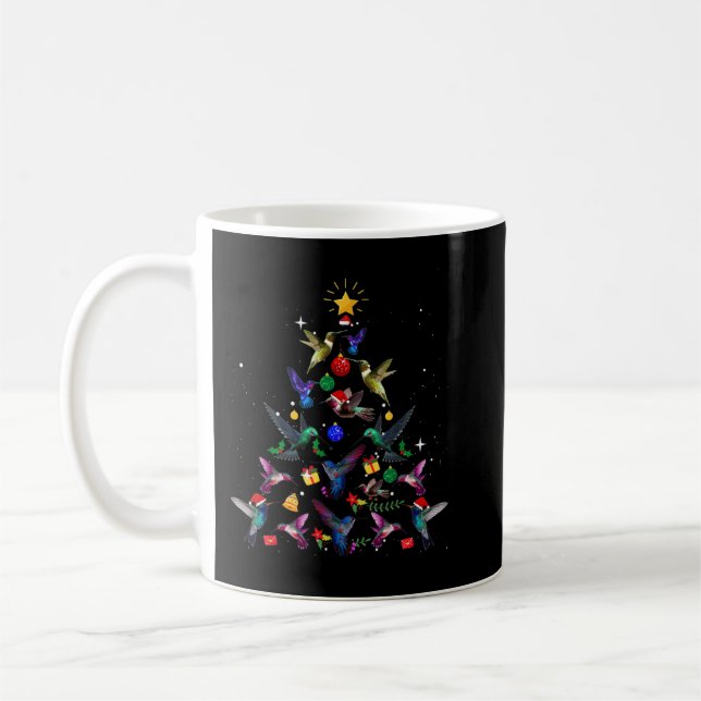 Niedlicher Hummingbird Weihnachtsbaum Weihnachtsge Kaffeetasse (Links)