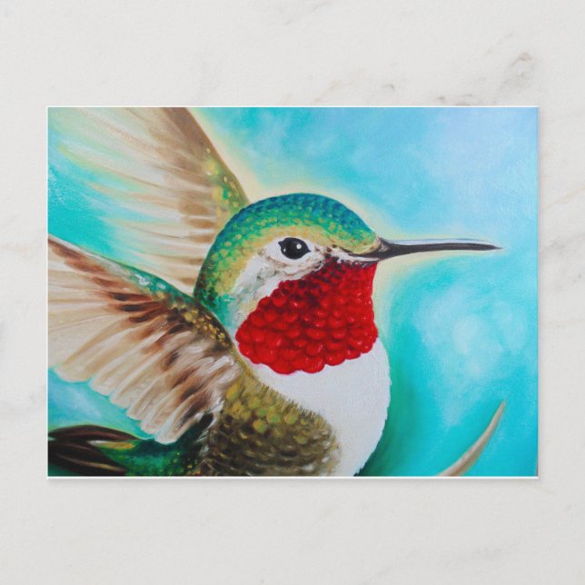 Niedlicher Hummingvogel Postkarte (Vorderseite)