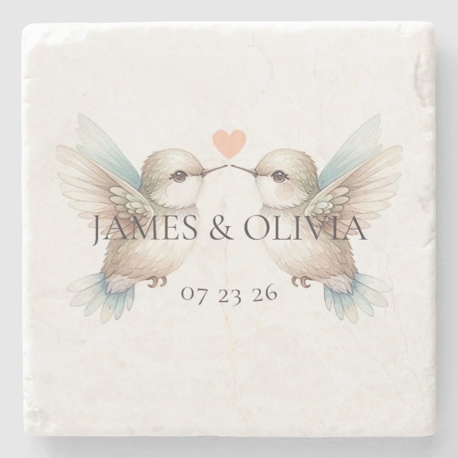 Niedlicher Hummingvogel Steinuntersetzer (Vorderseite)