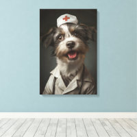 Niedlicher Hund als Krankenschwester