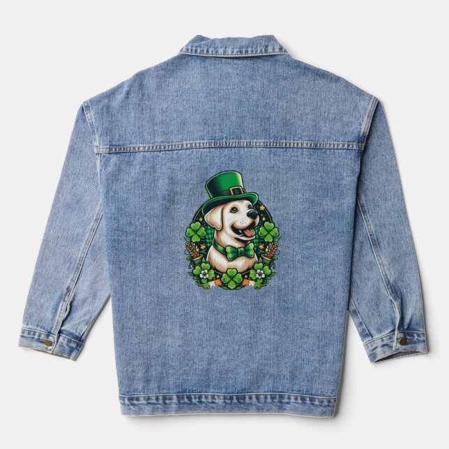 Niedlicher Hund am Sankt Patrick Jeansjacke (Rückseite)