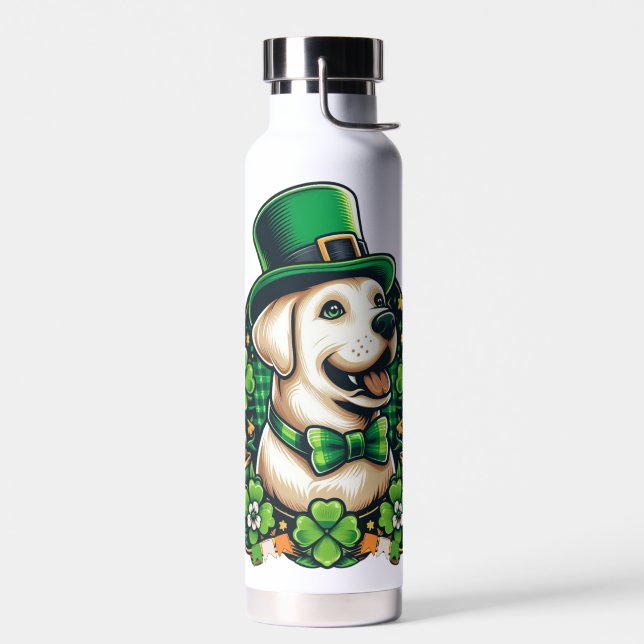 Niedlicher Hund am Sankt Patrick Trinkflasche (Links)