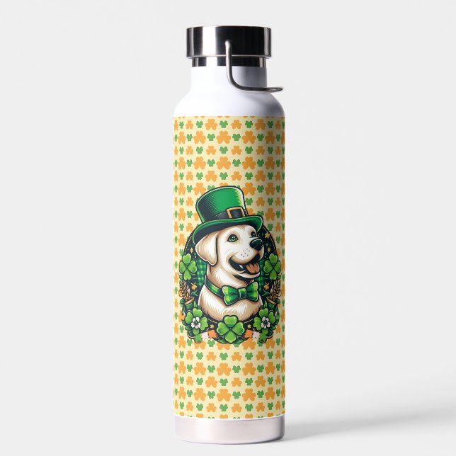 Niedlicher Hund am Sankt Patrick Trinkflasche (Links)
