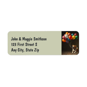 Niedlicher Hund auf Balloons Spaß Tierfütterung