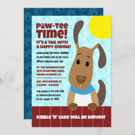 Niedlicher Hund auf Zaun Pet Adoption Pawprints PW Einladung