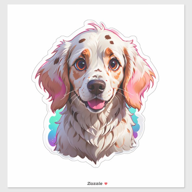 Niedlicher Hund Aufkleber (Blatt)