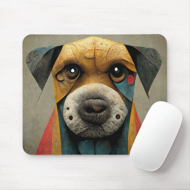Niedlicher Hund aus Holz Mousepad (Mit Mouse)