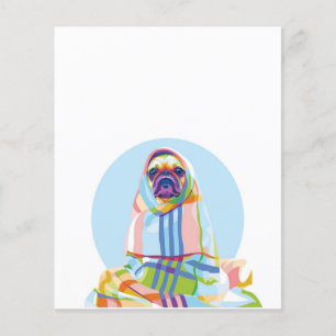 Niedlicher Hund aus Mops, blau Flyer