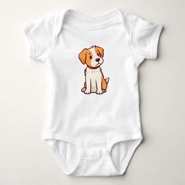 niedlicher Hund Baby Strampler (Vorderseite)