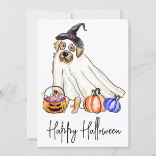 Niedlicher Hund Begleiter Welpe Ghost Happy Hallow Feiertagskarte