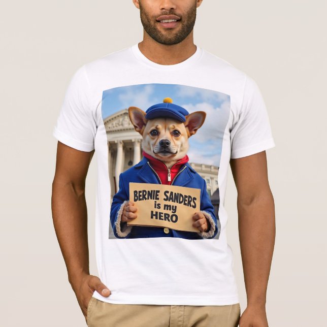 Niedlicher Hund Bernie Sanders ist mein Held Sweat T-Shirt (Vorderseite)