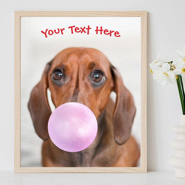 Niedlicher Hund, Blasen-Gummi-Blase, Name oder Mel Poster (Von Creator hochgeladen)